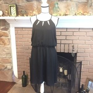 Black Cutout Spaghetti Strap Dress